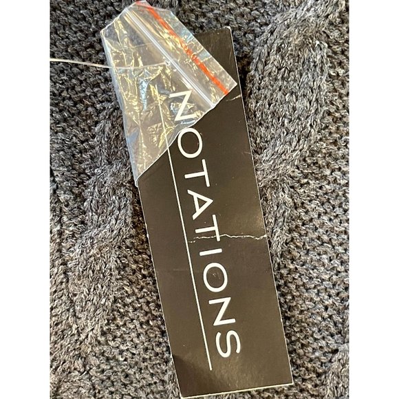 NWT Notations Womens Tunic Sweater Dress Cap Sleeve Round Neck Gray Size Medium - Picture 9 of 11
